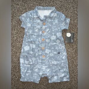 NWT Modern Moments by Gerber Size 24 Month Blue Gray Baby Boy Romper
